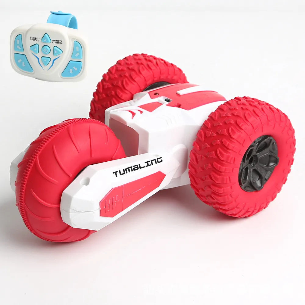 kids Toys Watch RC Car 360 Degree Stunt Drift Deformation Buggy Car Double-Sided Drive Crawler Roll Car 2.4G Remote Control Car